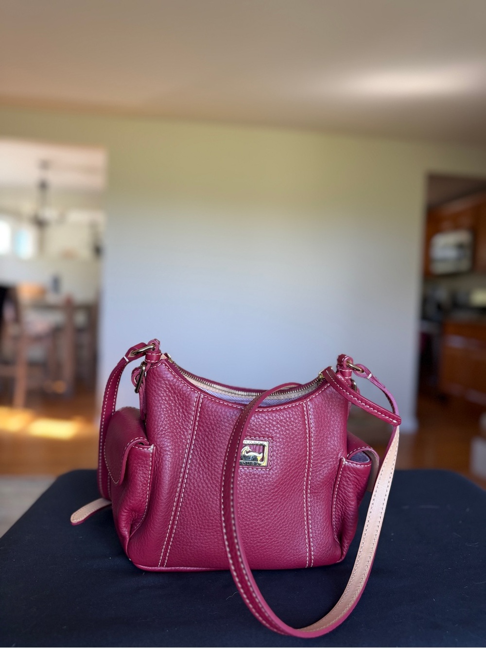 Dooney & Bourke Pebbled Leather Crossbody in Berry